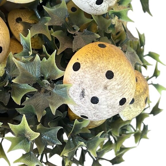 Vintage Mushroom Wall Hanging Green Iron MCM Mid Century Modern Polka Dot READ - Picture 6 of 8